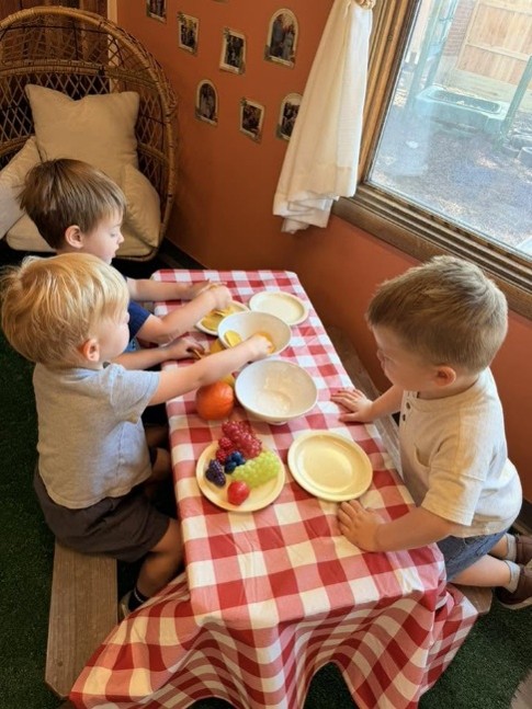 children playing picnic