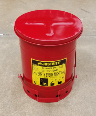 red flammable solid step can