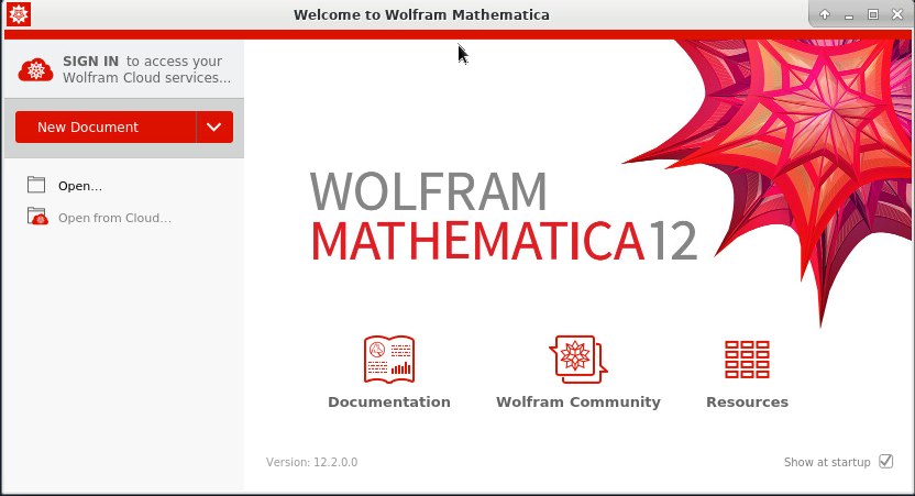 Mathematica start page