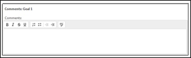 my performance goal comment text box