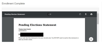 Pending Election Statement