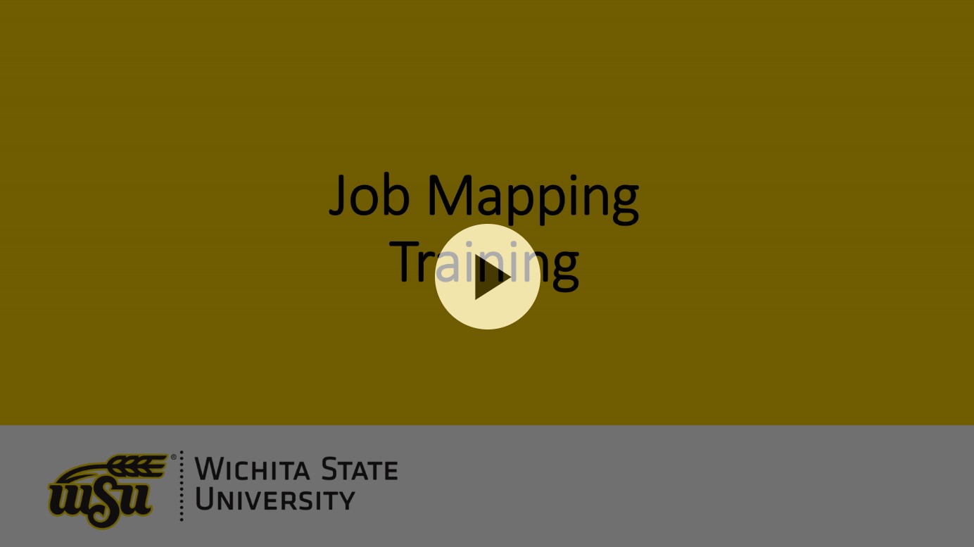 a video paused on the opening title, "Job Mapping Training"