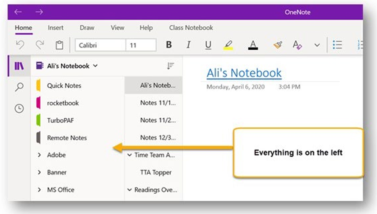 OneNote incorrect version