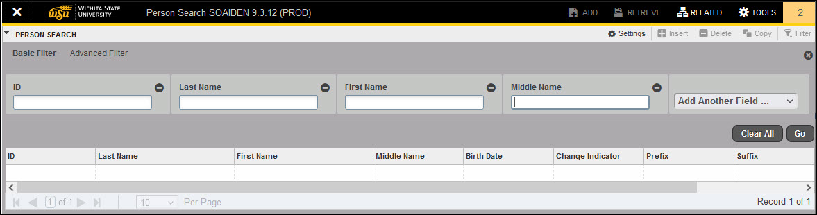 Banner Search Filters