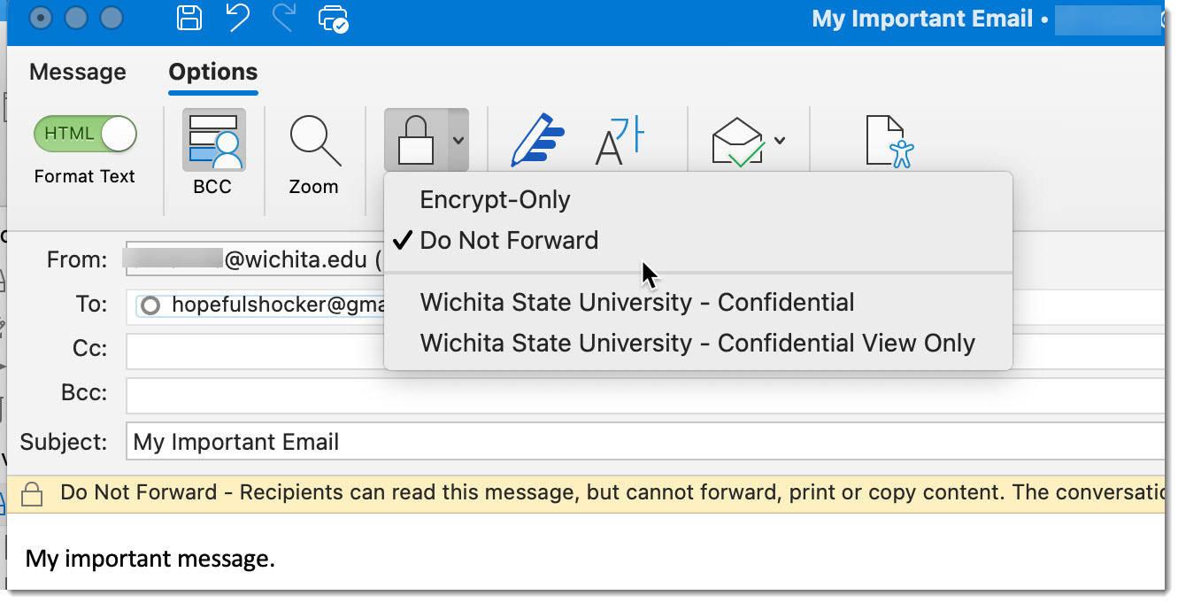 Encrypt do not forward