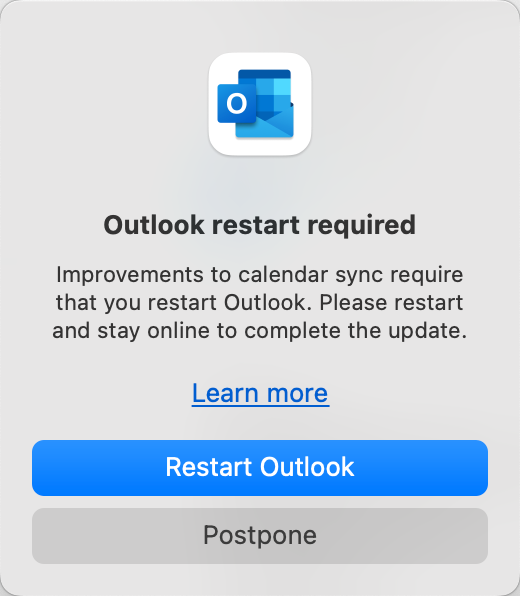 Restart Required prompt