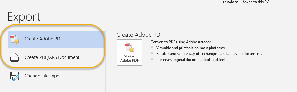 Export Options