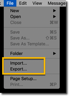 File, Import/export