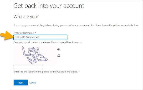 Image of login screen
