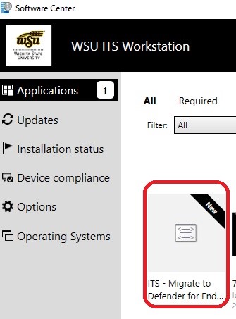 Screenshot of ITS- Migrate to Defender for Endpoint icon outlined in red. 