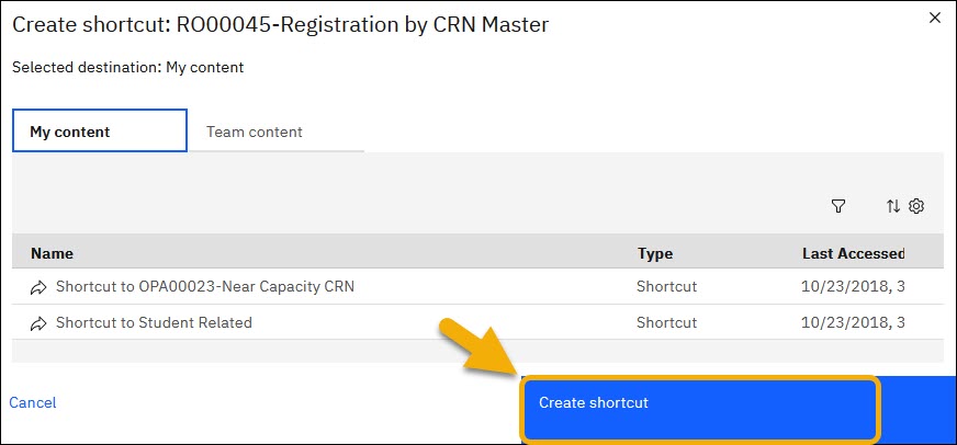 Create Shortcut