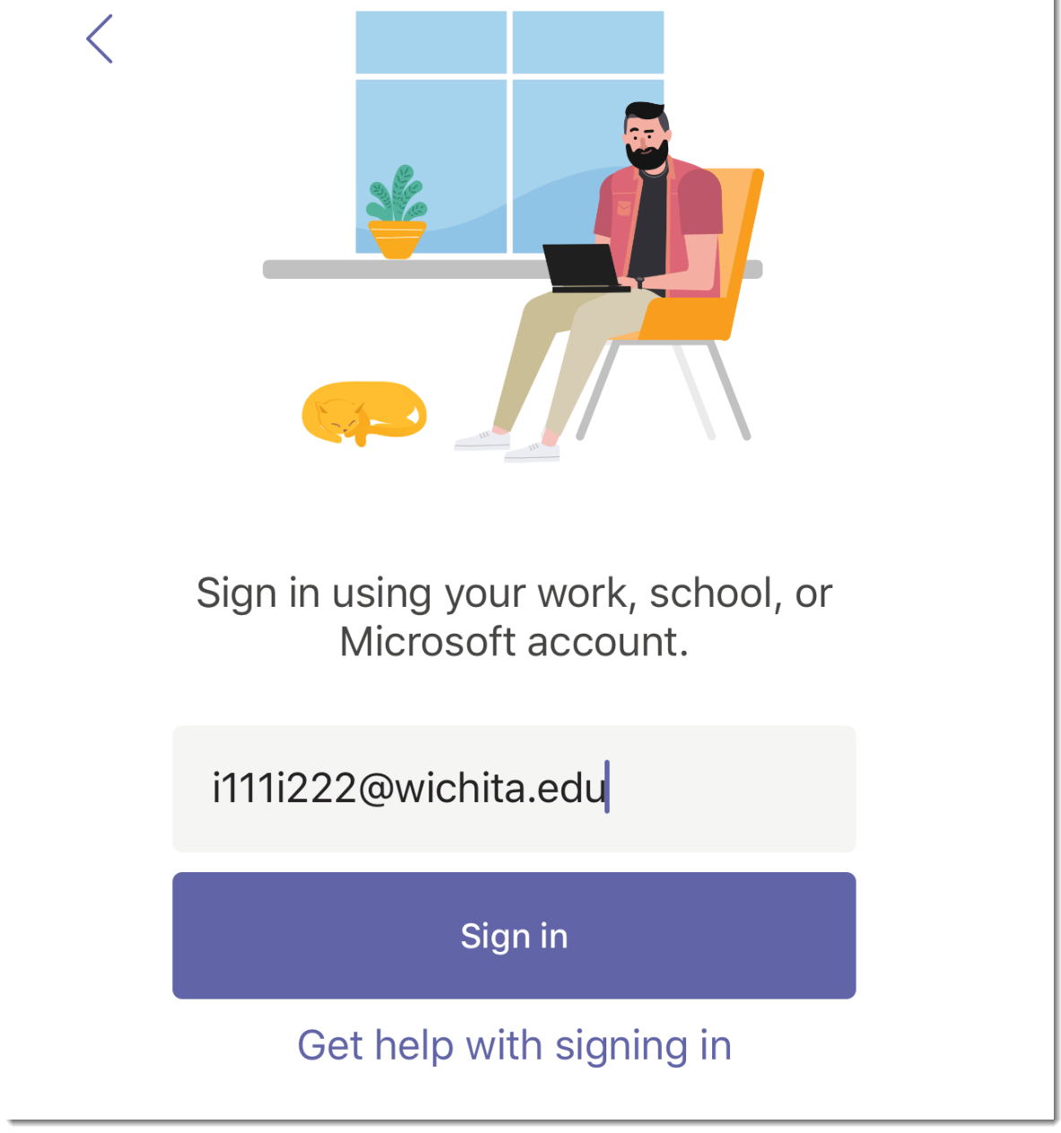 log wichita edu teams mobile setup app password screen