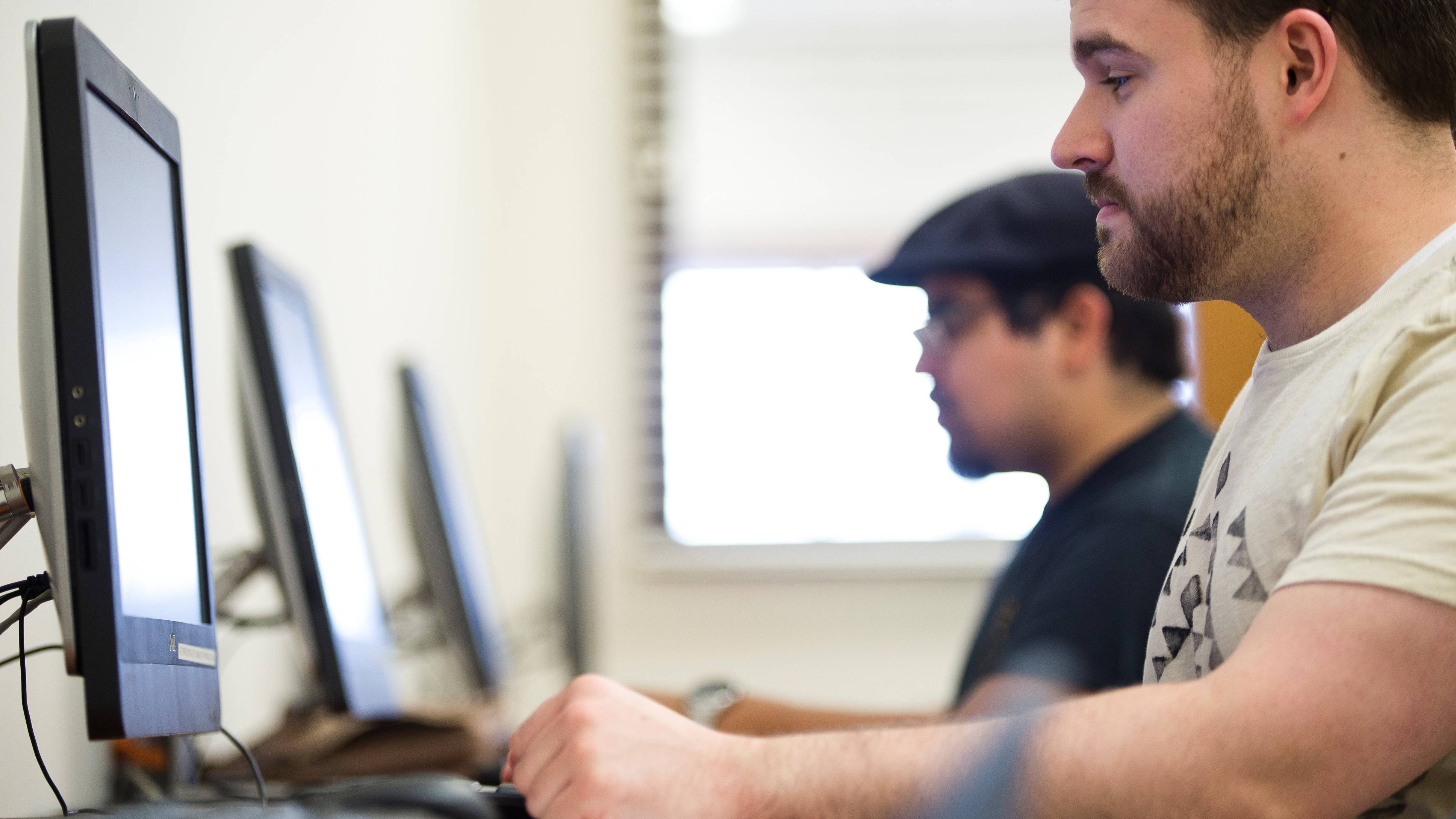 students on computers