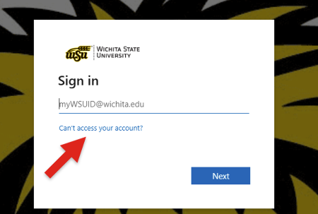 myWSU sign in screen