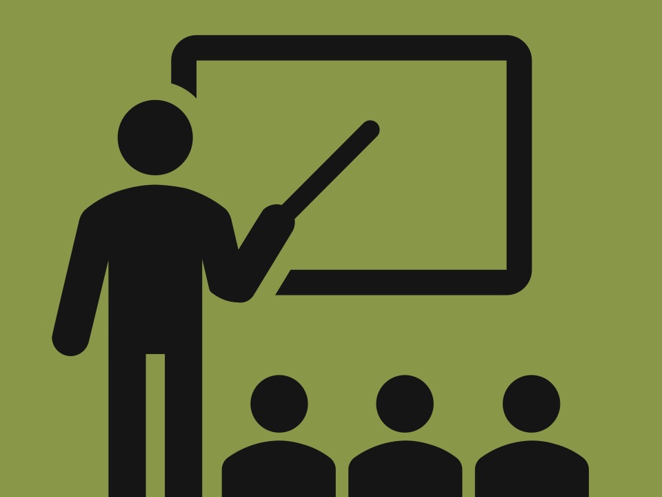 Icon of a teacher in front of students