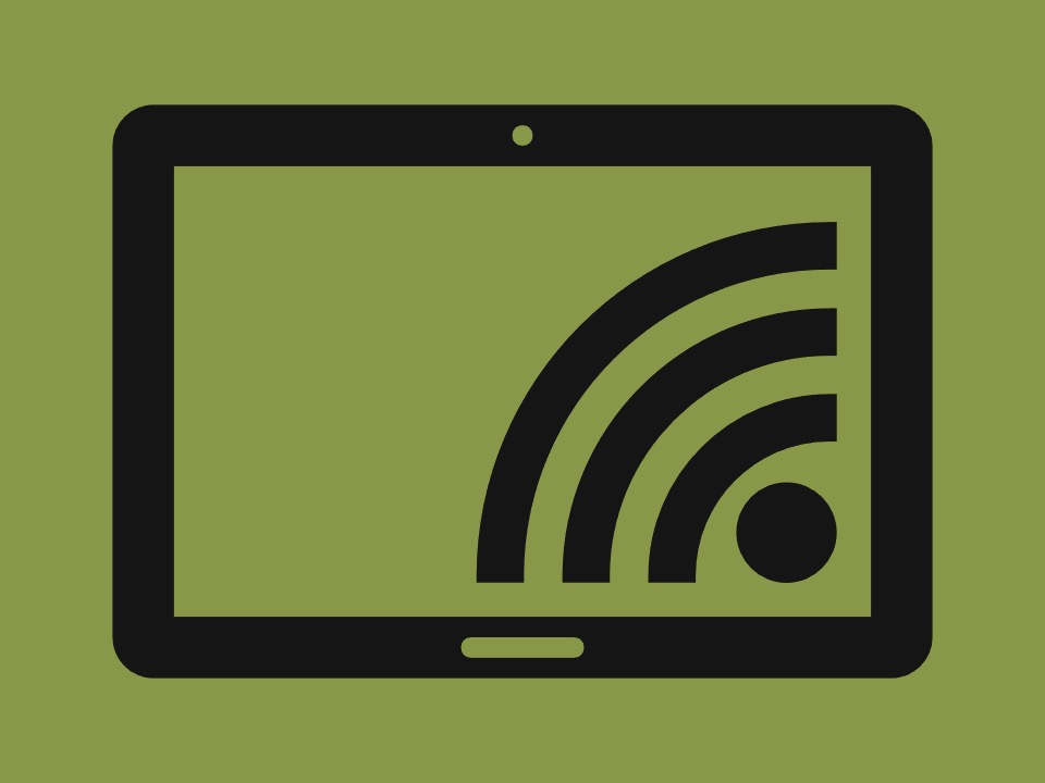 Icon of a mobile device with wifi