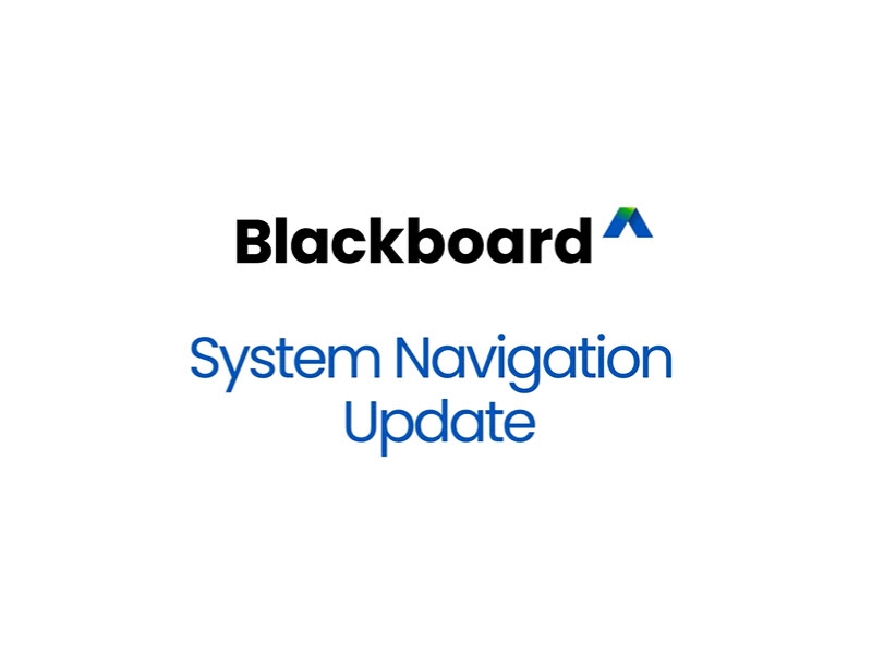 Blackboard System Navigation Update