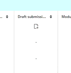 Hover your cursor at the bottom of the column header to display the pencil icon that activates grade entry mode.