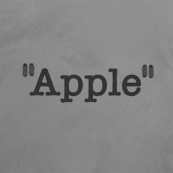 illustration of text that reads, "Apple"
