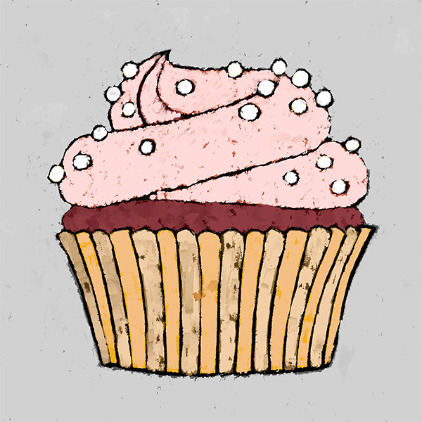 an illustration of a cupcake