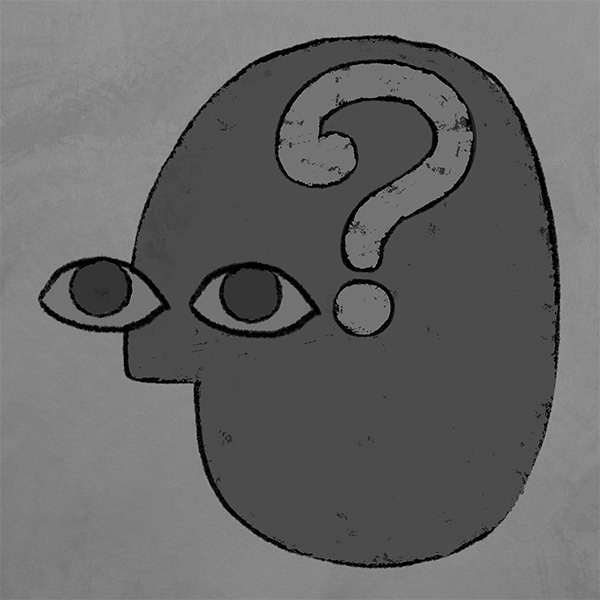 illustration of a stylized person with a question mark in their head