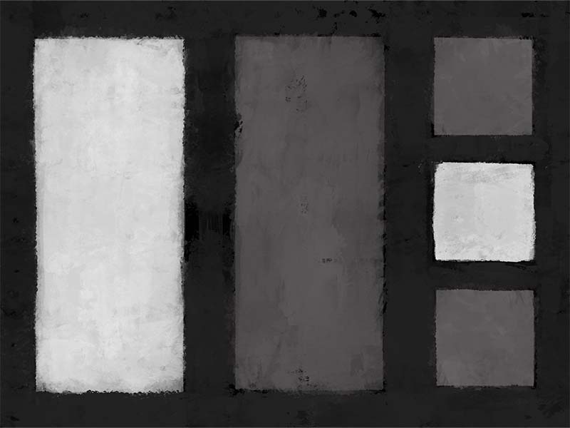 illustration of various sized light and dark squares