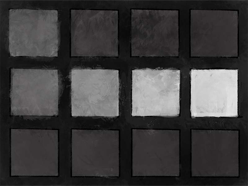 illustration of squares, light to dark