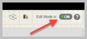 "Edit mode ON" button in Blackboard course