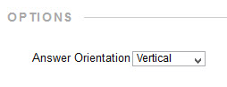 Adjust the answer orientation using the dropdown