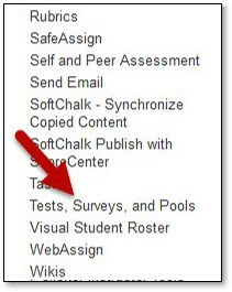 Choose Tests, Surveys, and Pools
