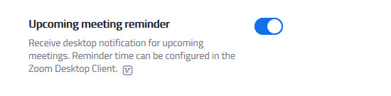 Upcoming reminder info