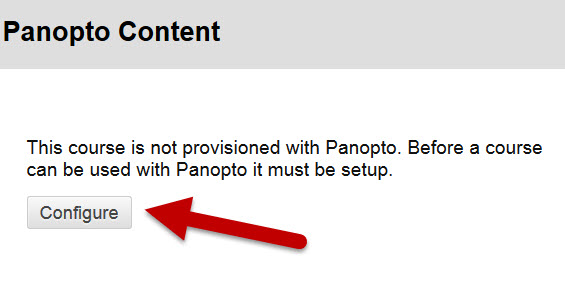 Panopto Configure Button