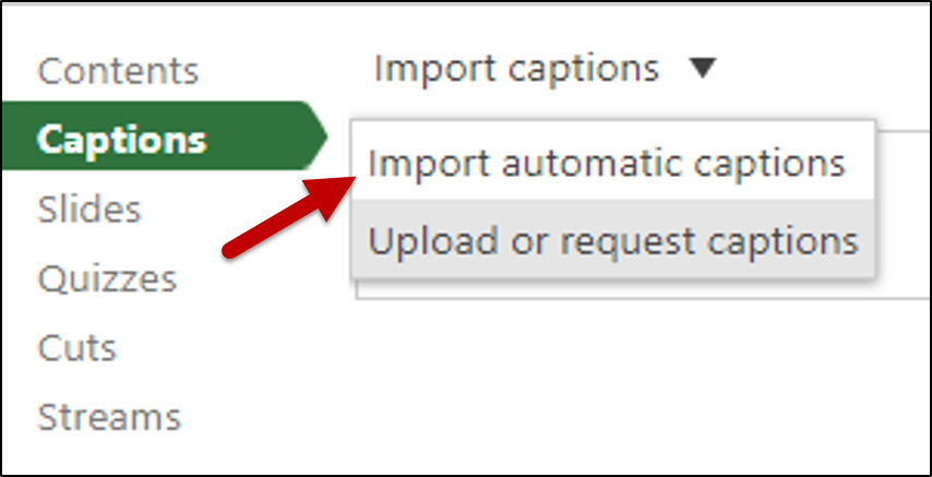 Add automatic captions