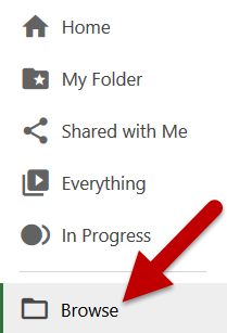 Panopto Homepage Browse button
