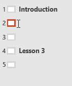 outline of slides in powerpoint