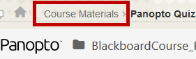 Use breadcrumbs to navigate back to blackboard