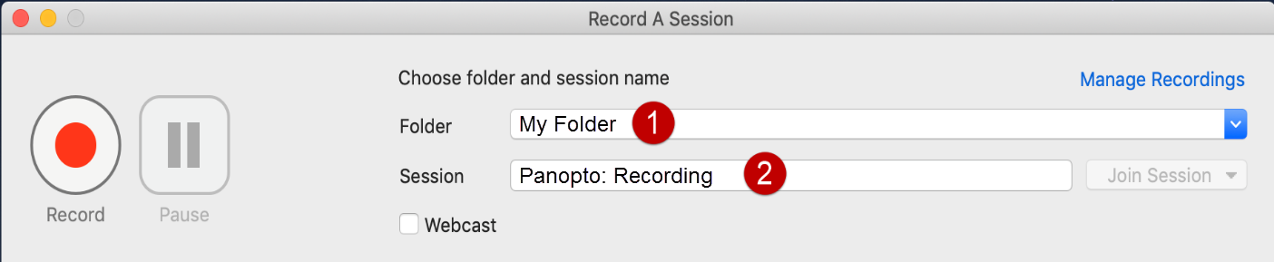 Mac Panopto Recorder Folder and Name
