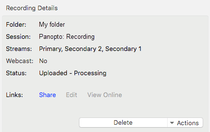 MAC Panopto recorder upload to server