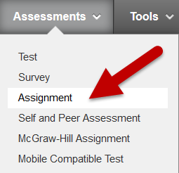 Assessments and assignment tool in Blackboard