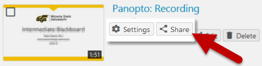 Share setting in panopto