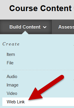 WebLink tool in Blackboard