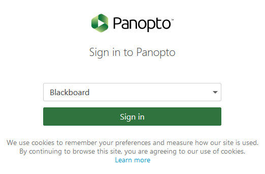 Sign into Panopto with Blackboard