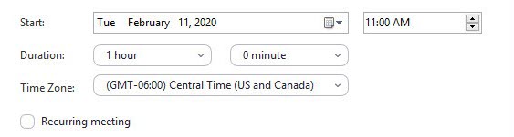 Schedule Zoom Meeting Date and Time