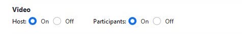 Schedule Zoom Meeting Video Options