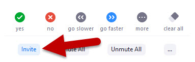 Invite option in Manage Participants