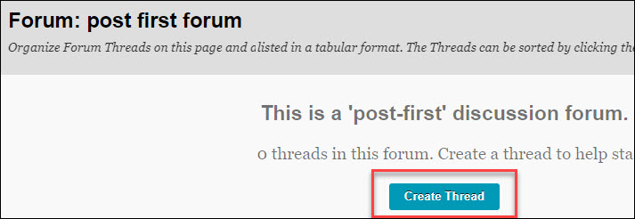 create thread button in post first forum