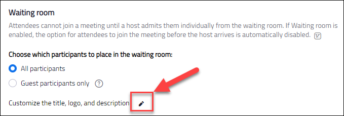 Customize using pencil icon