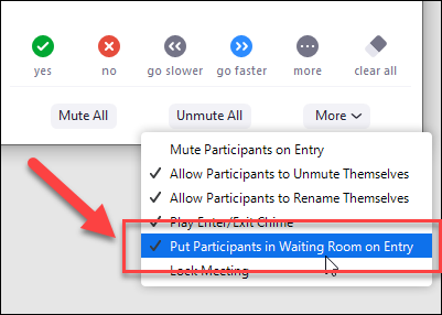 Put participants in the waiting room