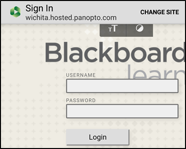 Blackboard panopto sign-in window