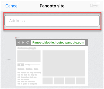 address field in panopto sign-in window